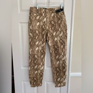 NWT Ralph Lauren Ankle Jeans: Snake Print, Light Brown, High Rise Stretchy 30/10